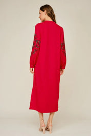 The Yuletide Red Applique Dress