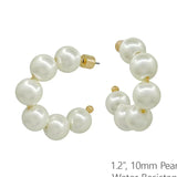 Water Resistant Pearl Hoops
