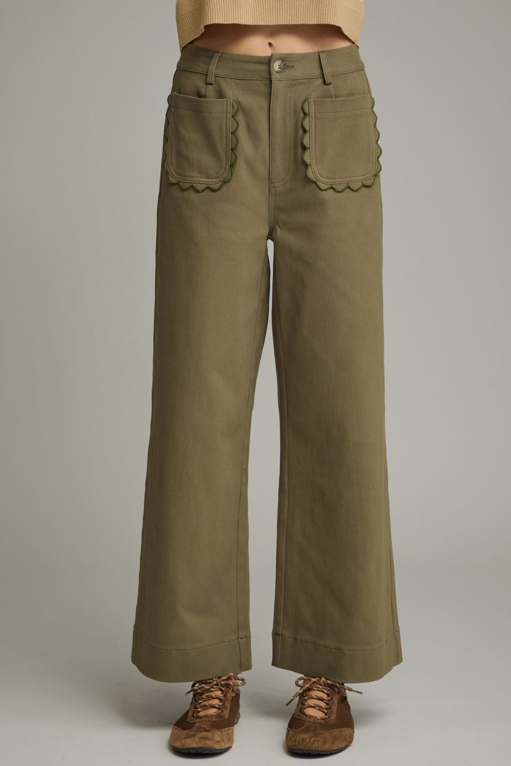 Scalloped Pocket Pants