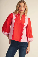 The Lady Like Top Red