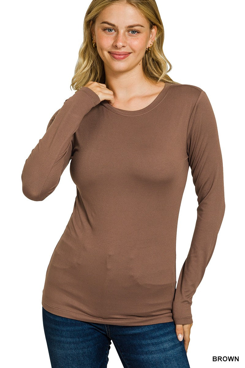 Brushed Microfiber Tee Brown