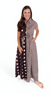 The Brown Dot Shirt Dress
