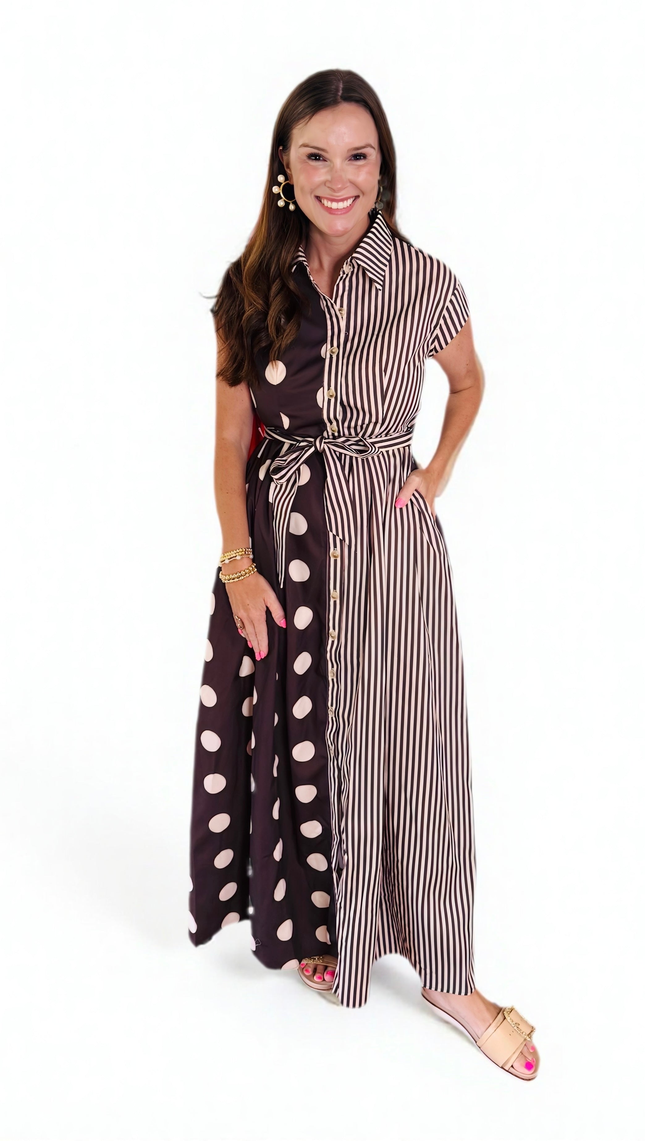 The Brown Dot Shirt Dress