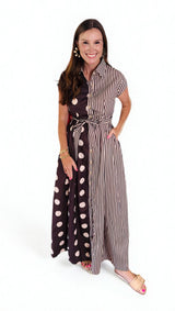 The Brown Dot Shirt Dress