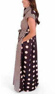 The Brown Dot Shirt Dress