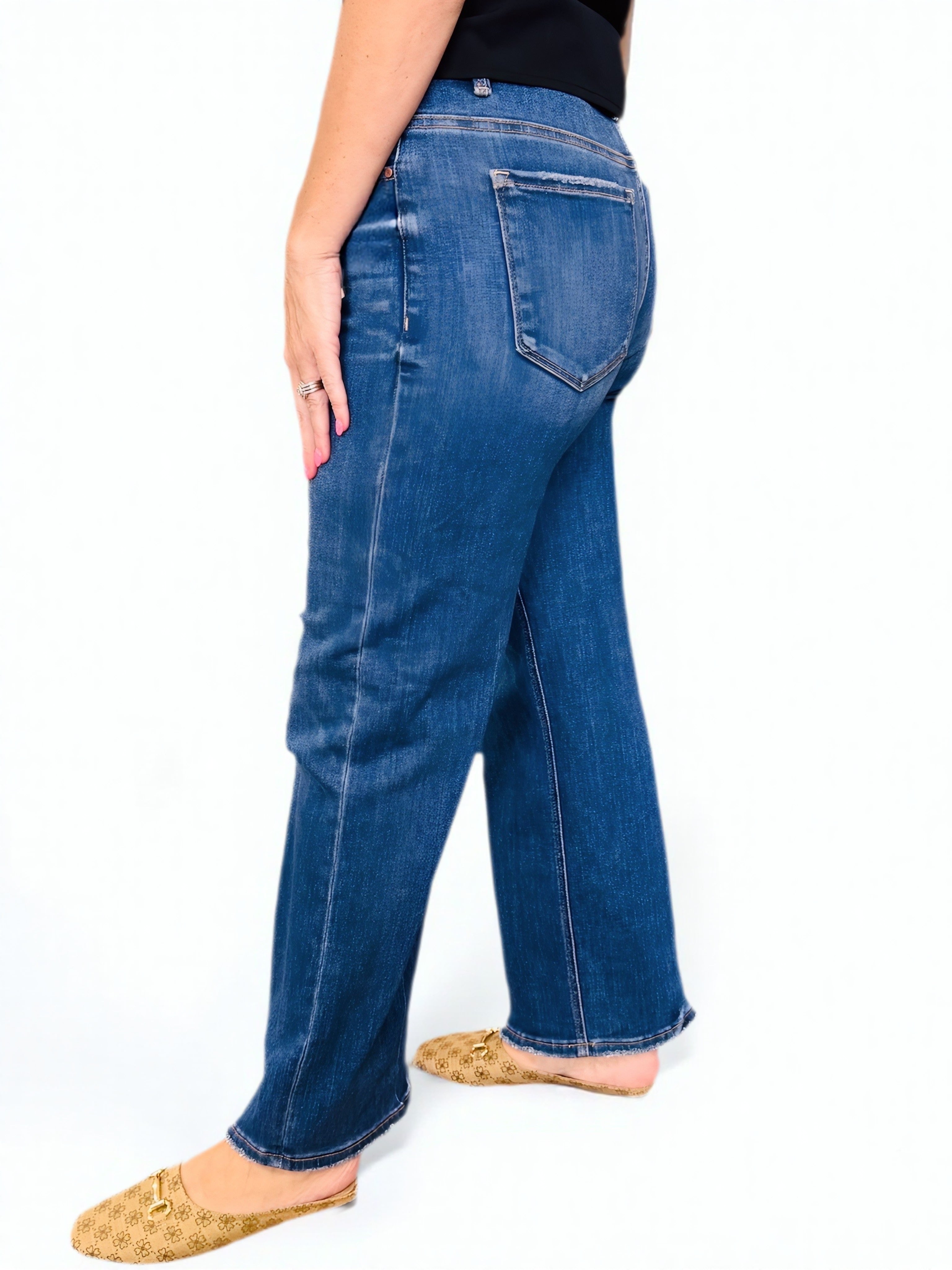 Risen Tummy Control High Ri Ankle Straight Crease Line