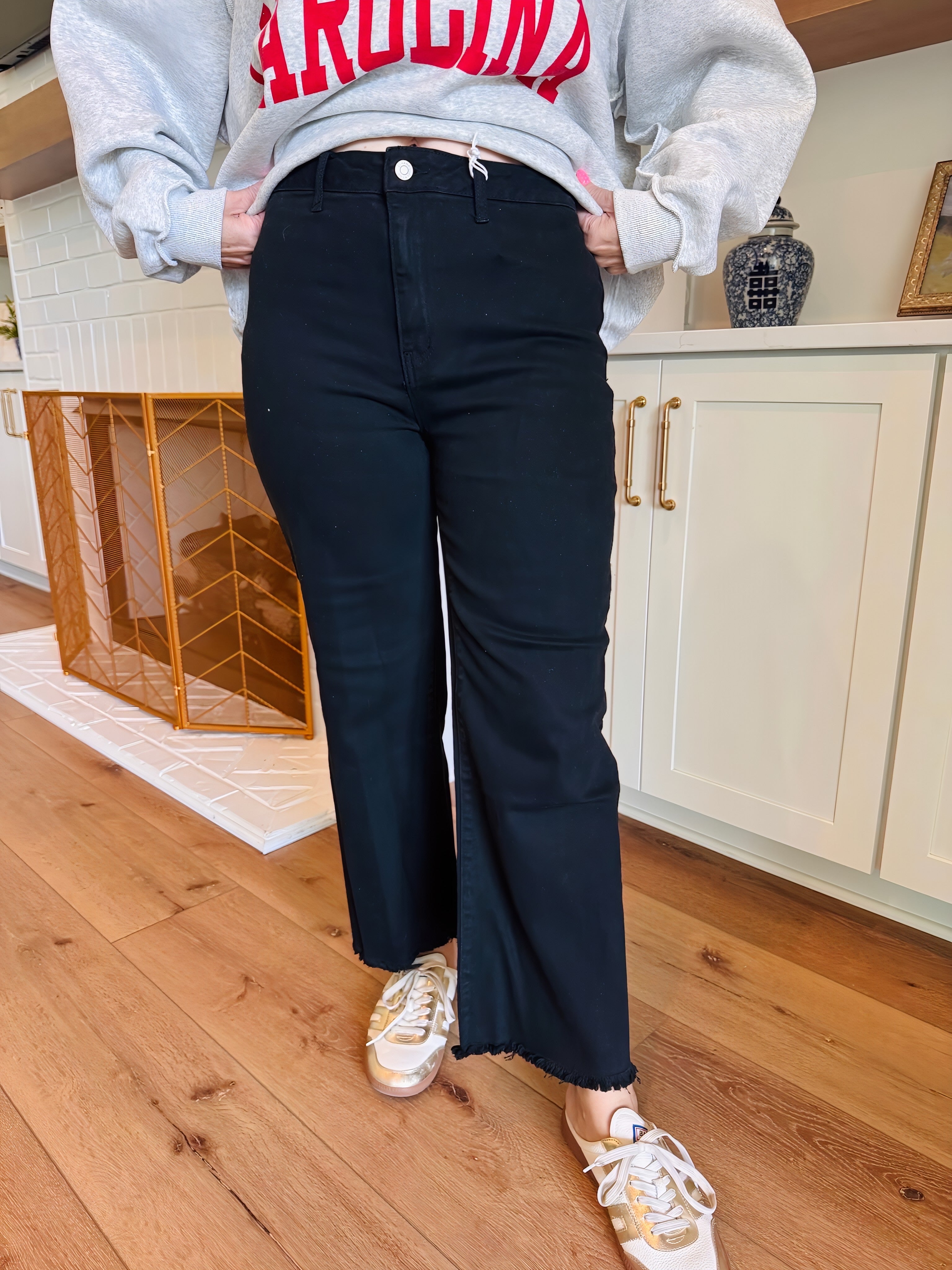 Colored Wide Leg Denim Black