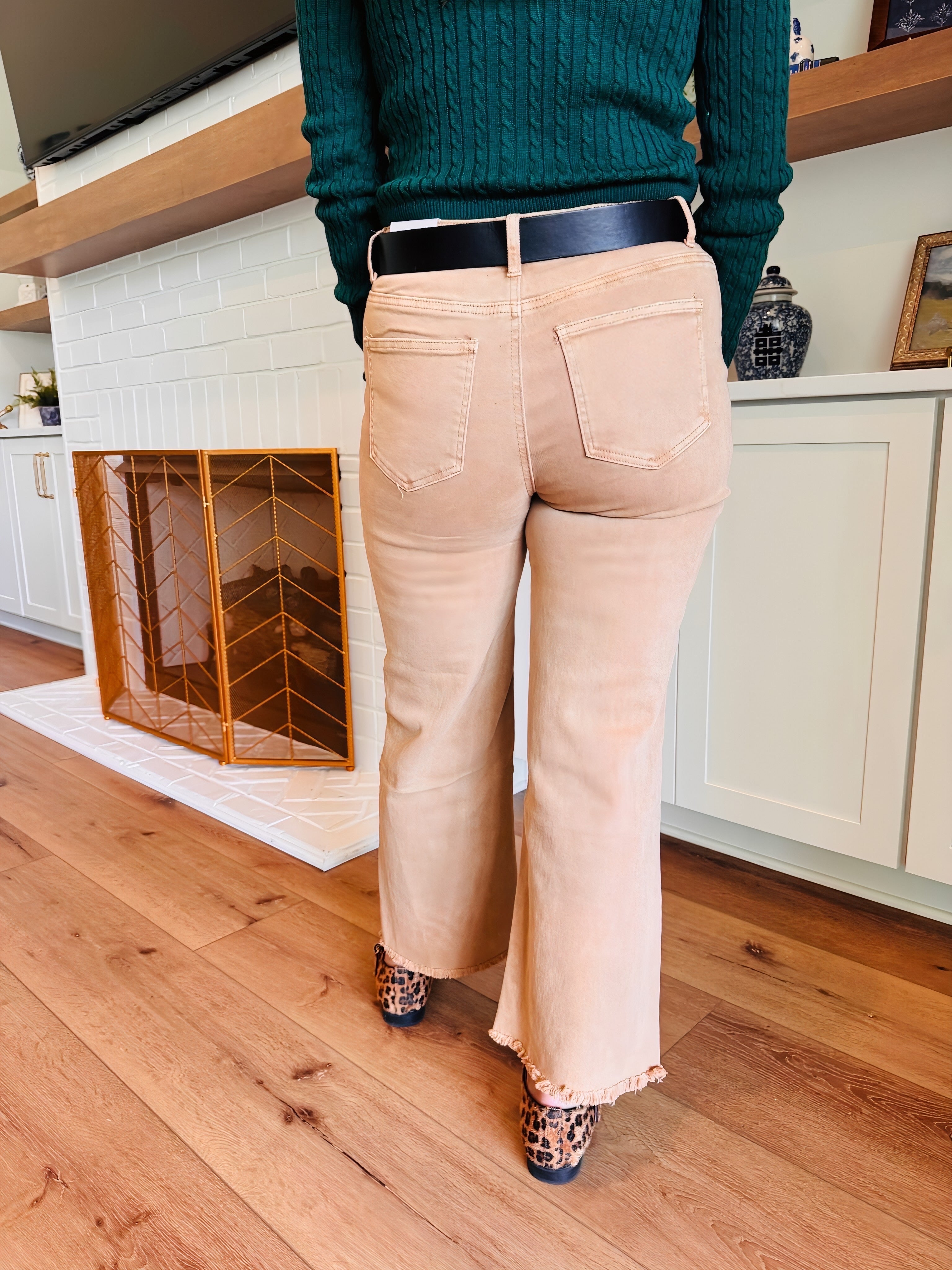 Colored Wide Leg Denim Brush