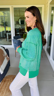 The Collins Green Pullover