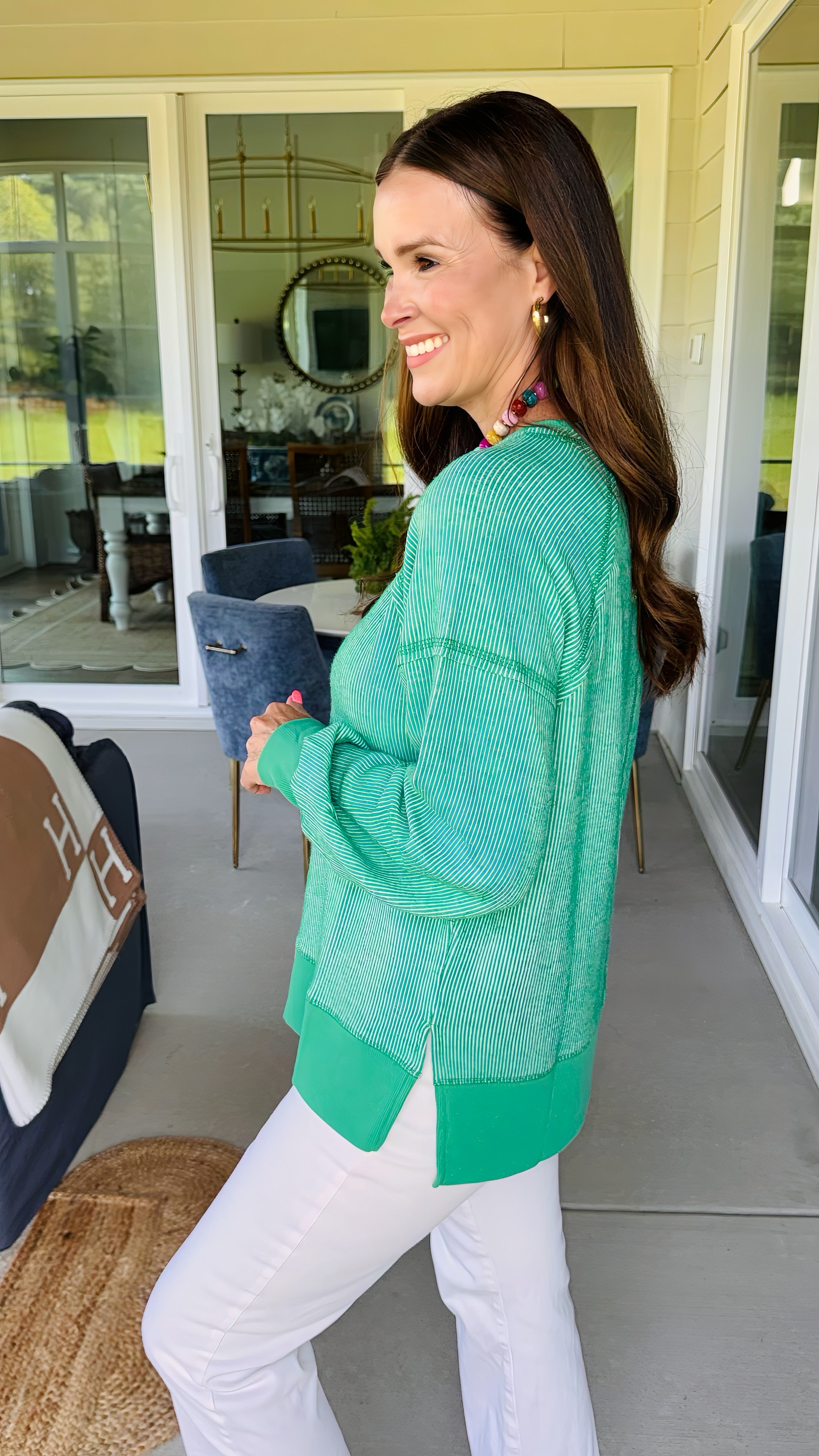 The Collins Green Pullover