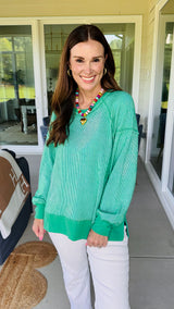 The Collins Green Pullover