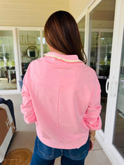 The Camille Pink Collar Pullover
