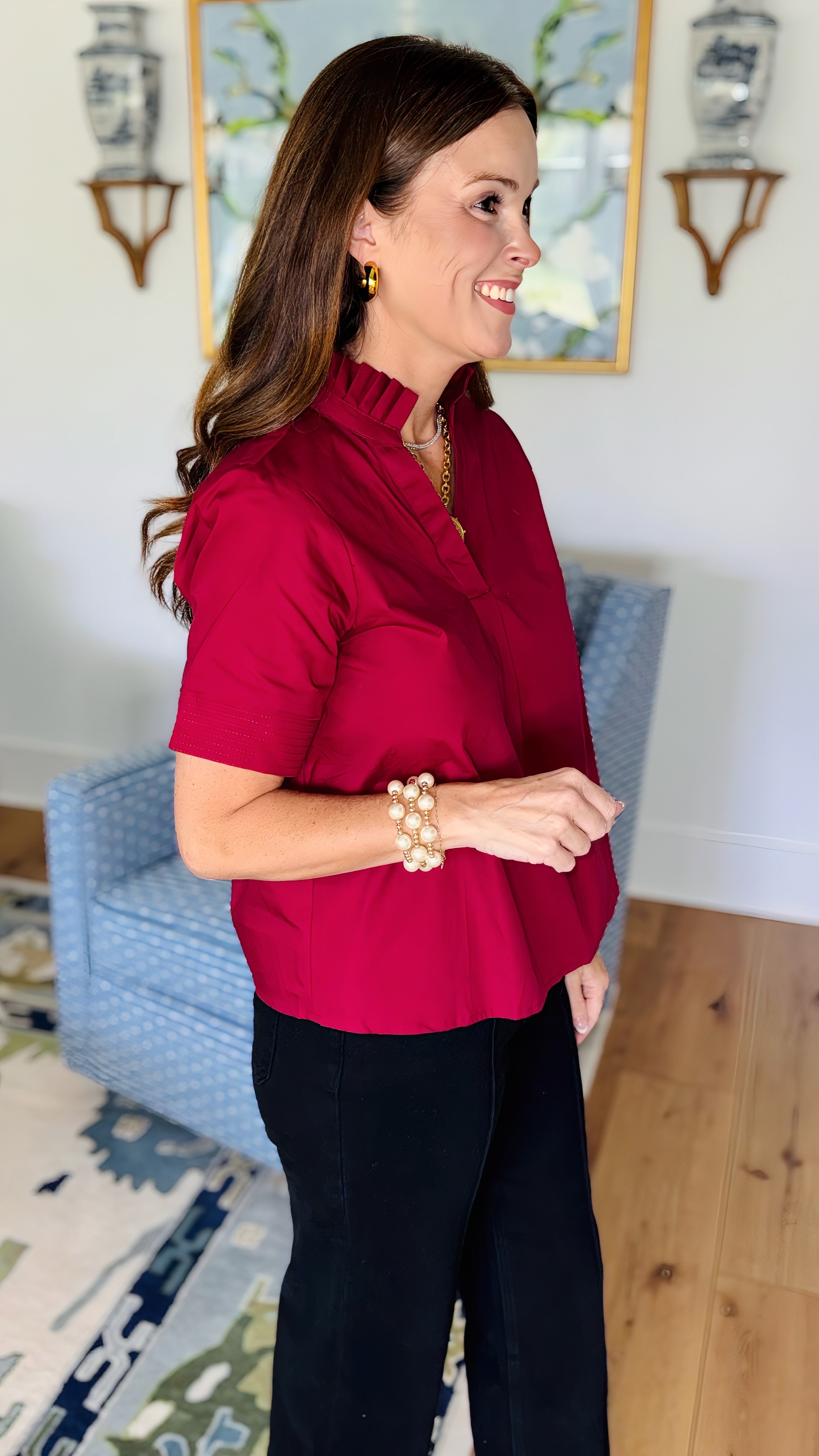 The Whitmore Top Burgundy