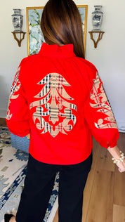 The Keepsake Red Applique Top