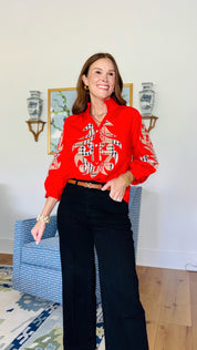 The Keepsake Red Applique Top