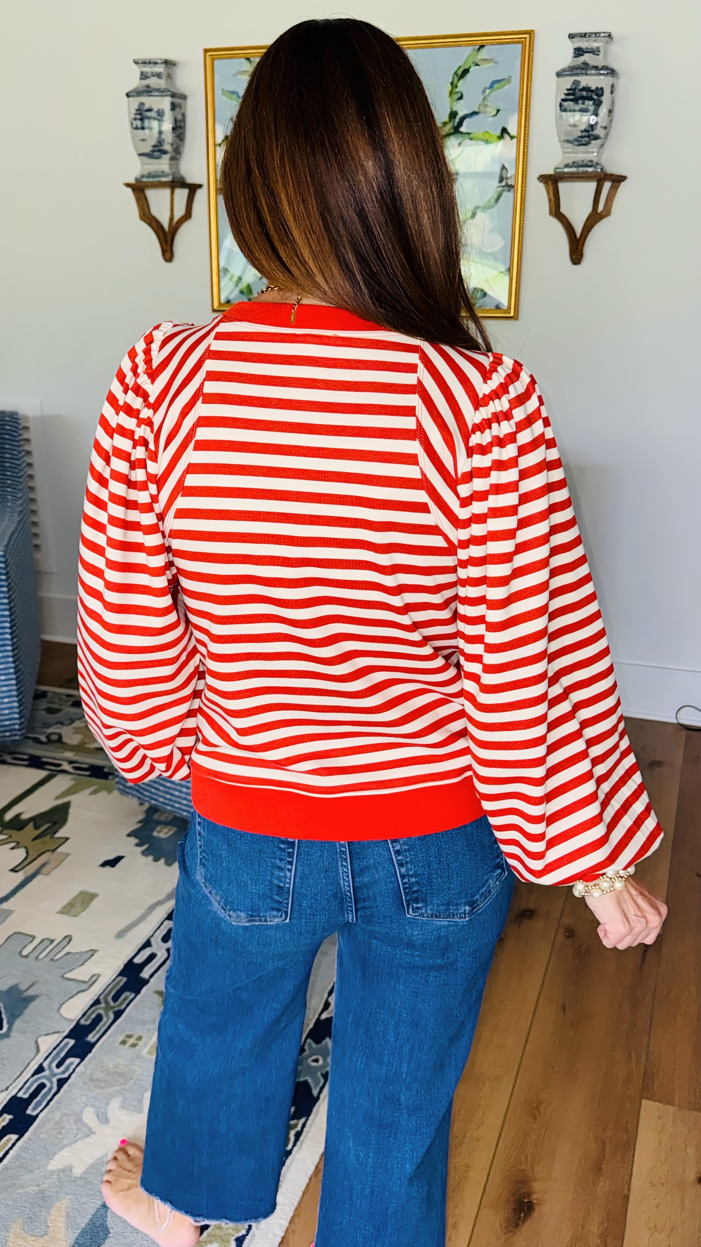 The Sweetgrass Brick Striped Top