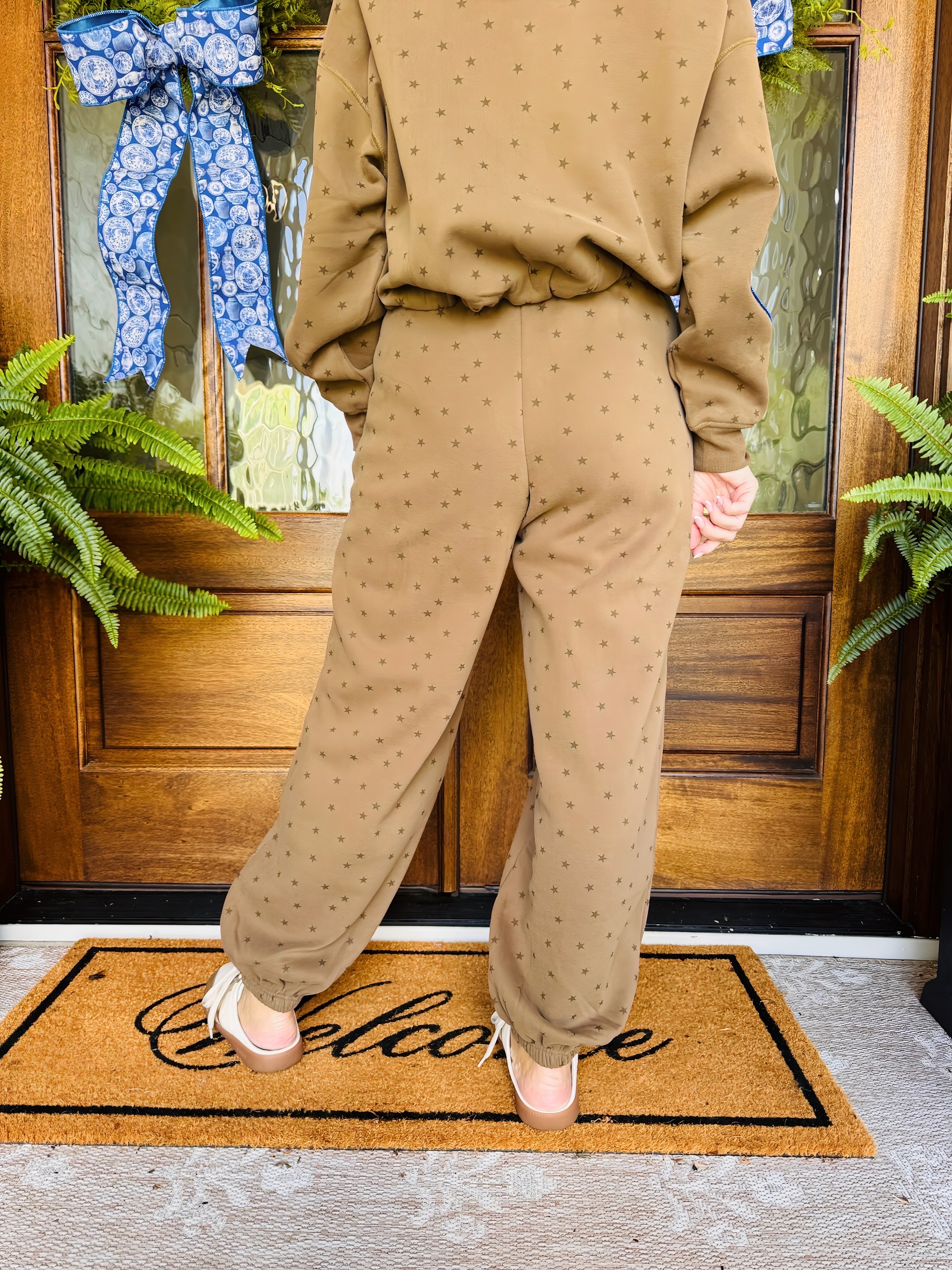 Star Print Brown Jogger