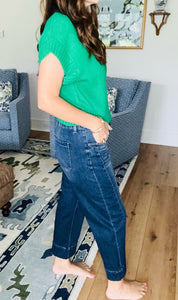 Risen Slouchy Cropped Barrel Jeans