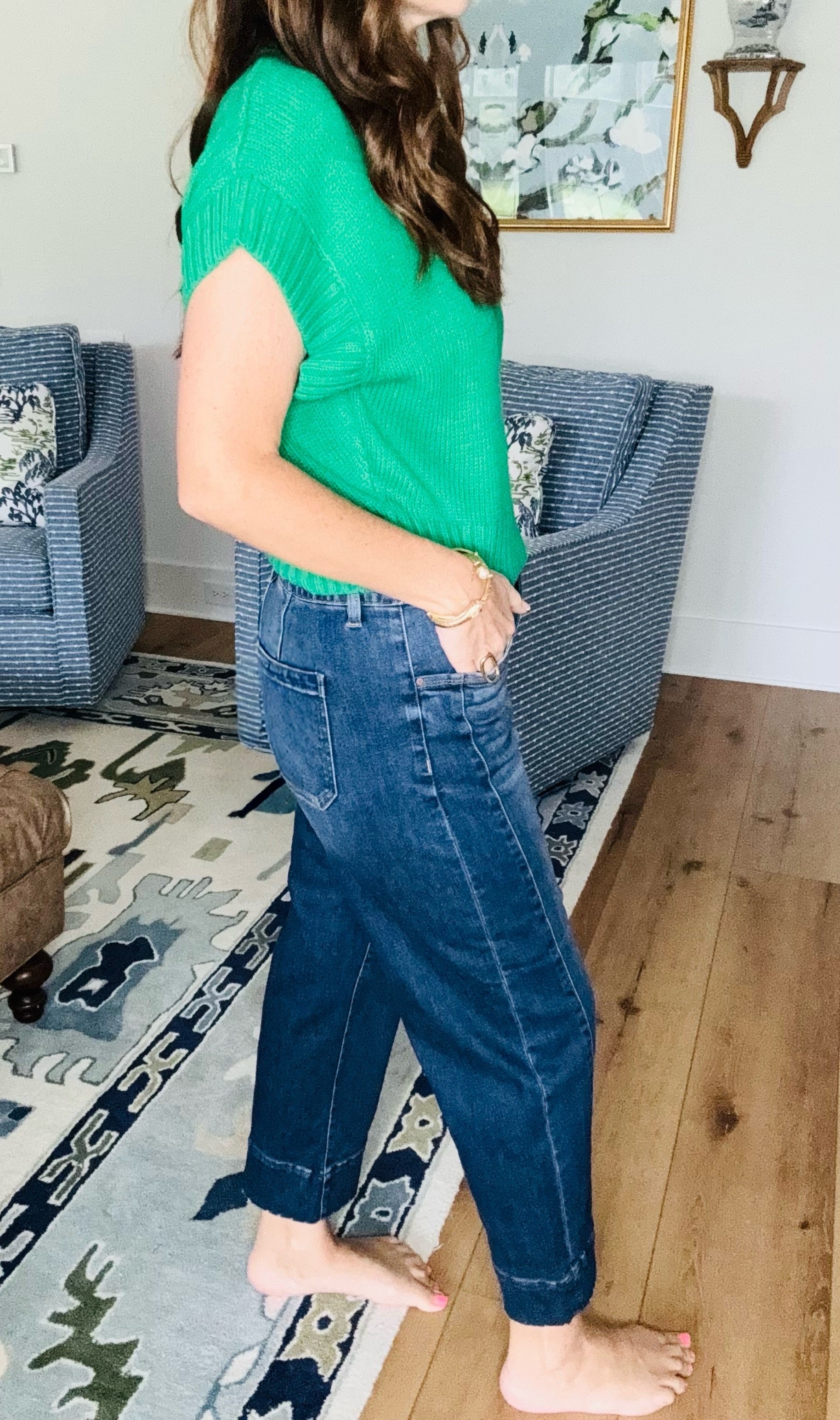 Risen Slouchy Cropped Barrel Jeans