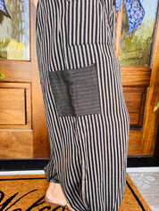 Striped Double Gauze Balloon Pants