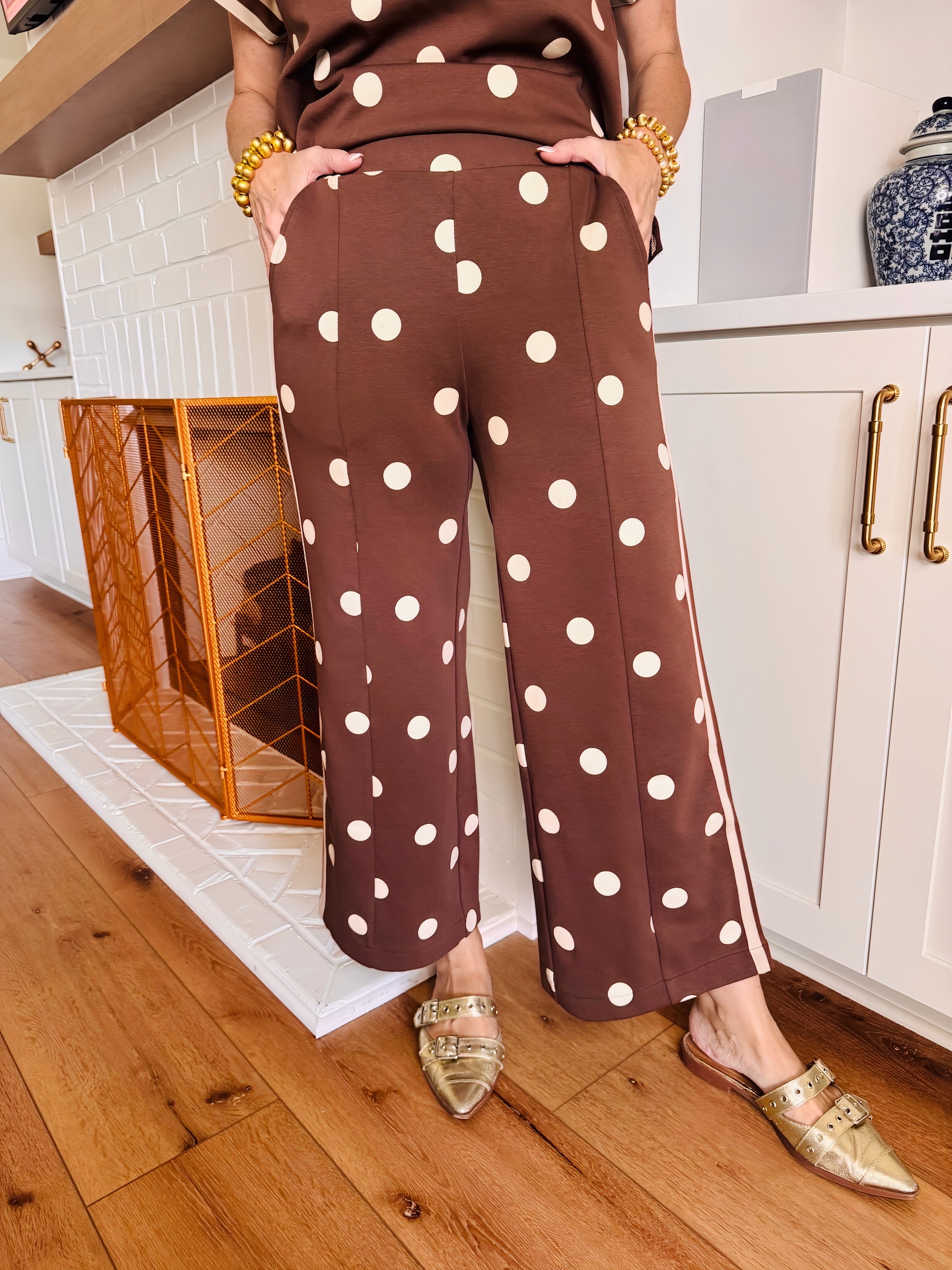 The Margot Polka Dot Brown Pants