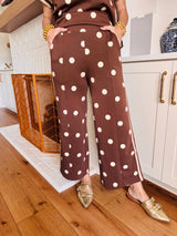 The Margot Polka Dot Brown Pants