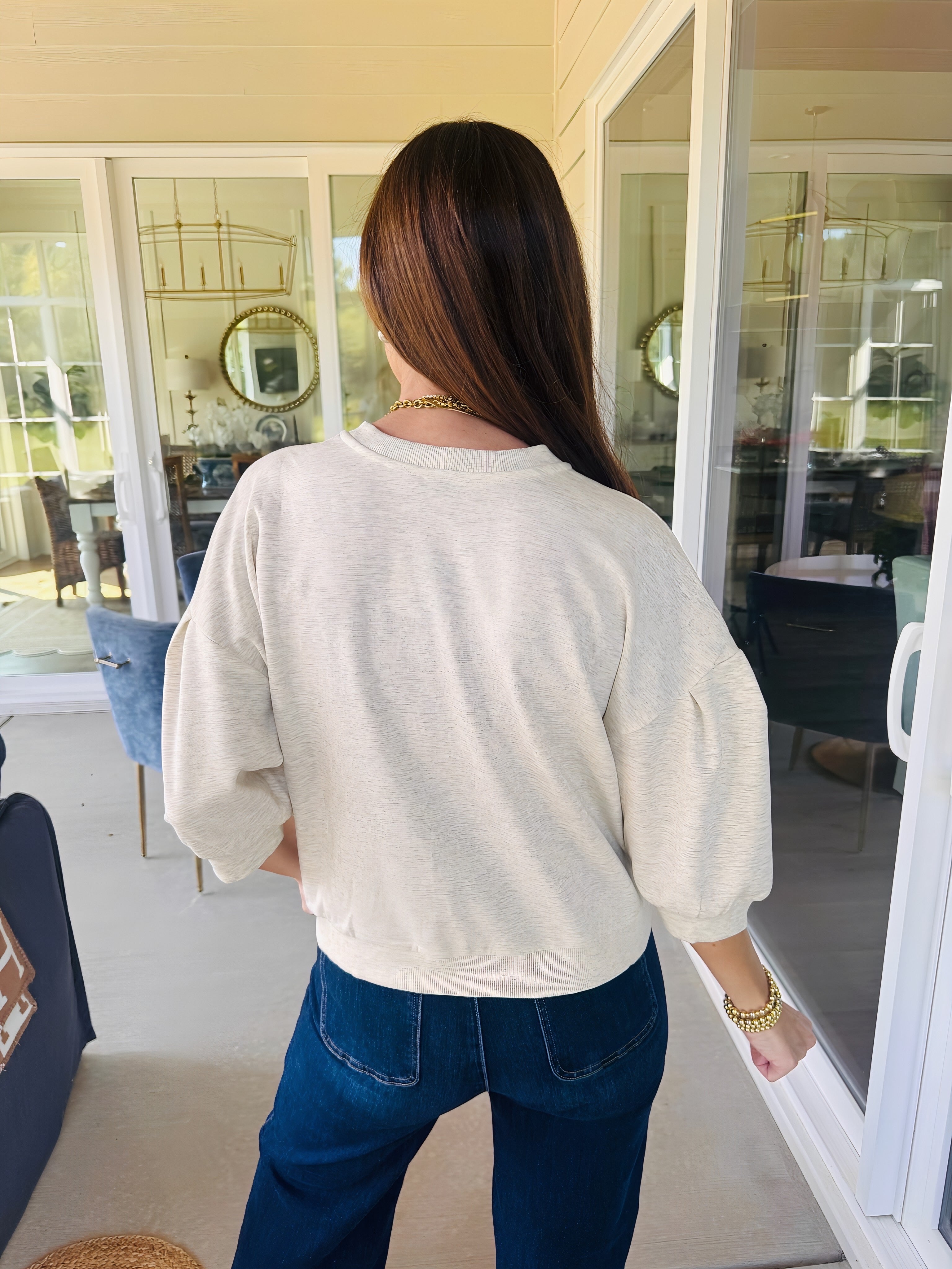 The Scout Top Heathered Vanilla