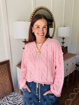 The Poplar Pink Cable Knit Sweater