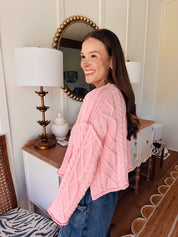 The Poplar Pink Cable Knit Sweater
