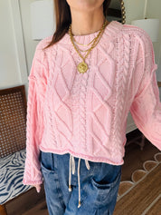 The Poplar Pink Cable Knit Sweater