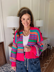 Multi Chunky Knit Cardigan