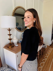 The Palmer Black Button Down Cardigan