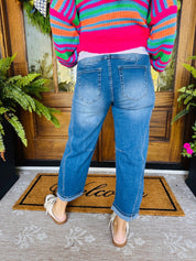 Barrel-leg Cropped Denim Pants