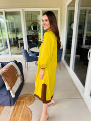 The Finale Chartreuse Embroidered Dress
