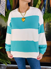 The Leland Striped Turquoise Top