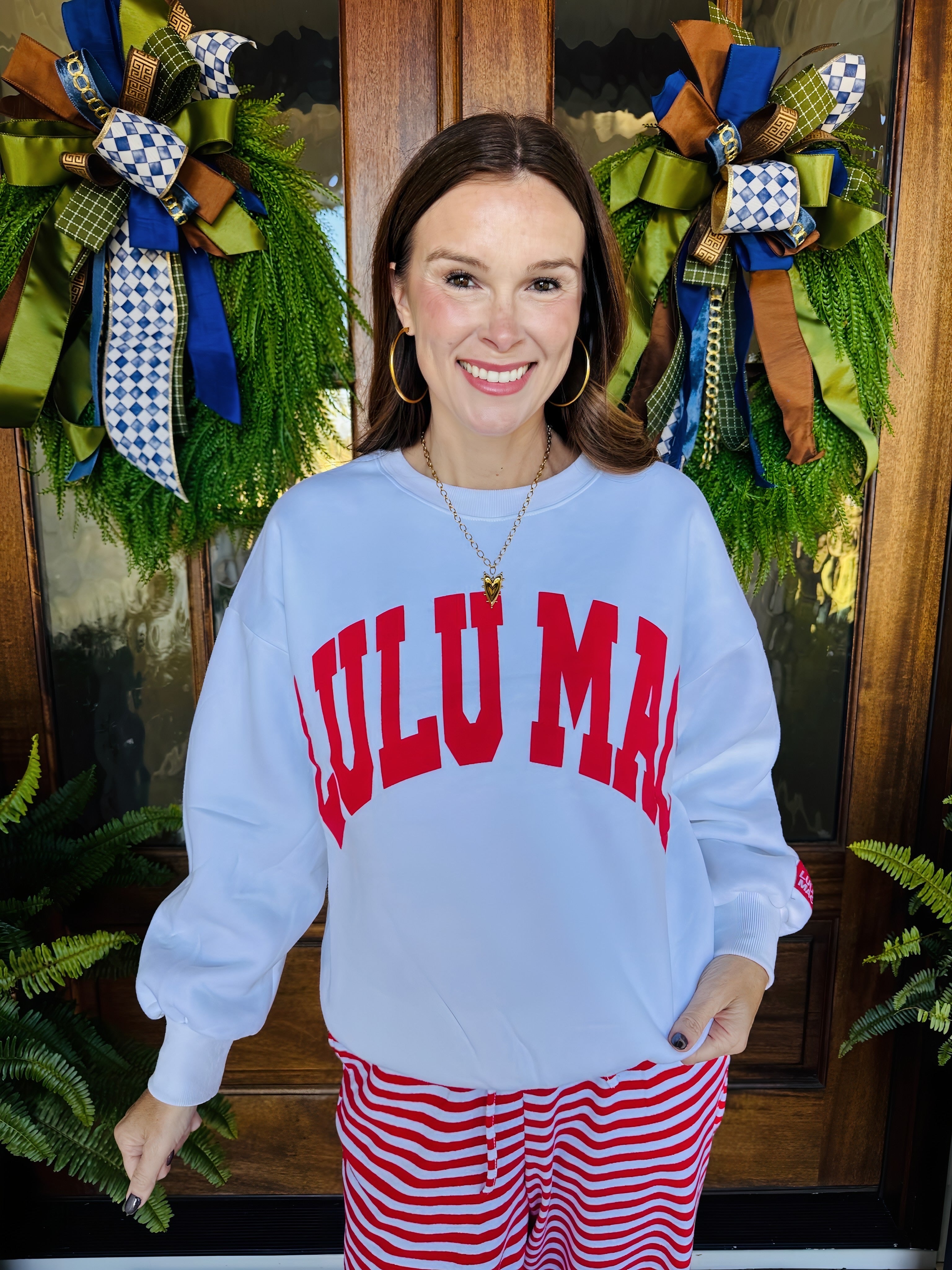 Lulu Mac White/Red Sweatshirt