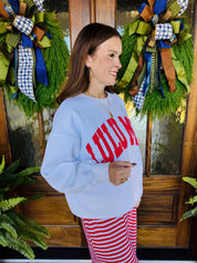 Lulu Mac White/Red Sweatshirt