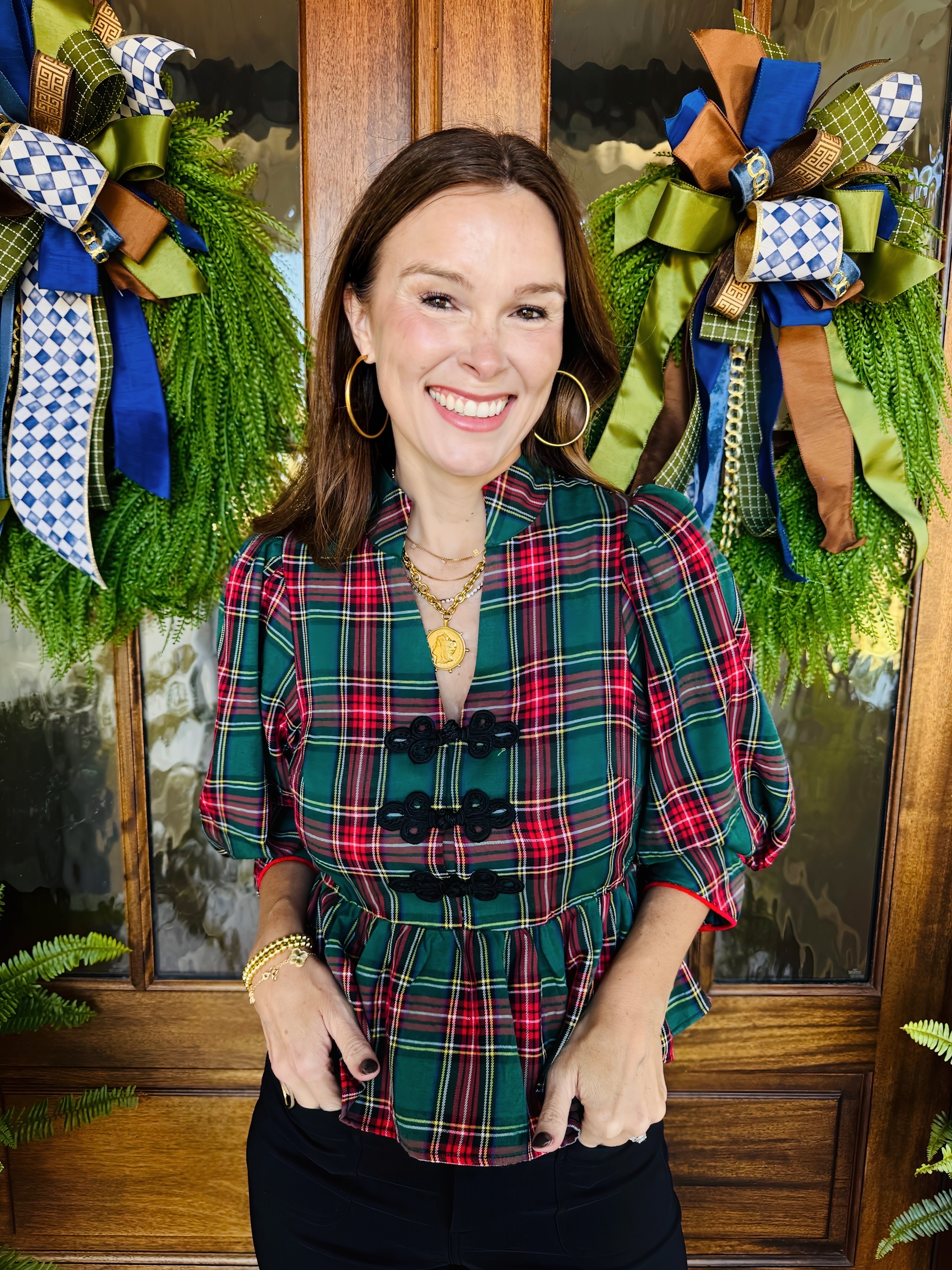 The Nutcracker Green Plaid Top