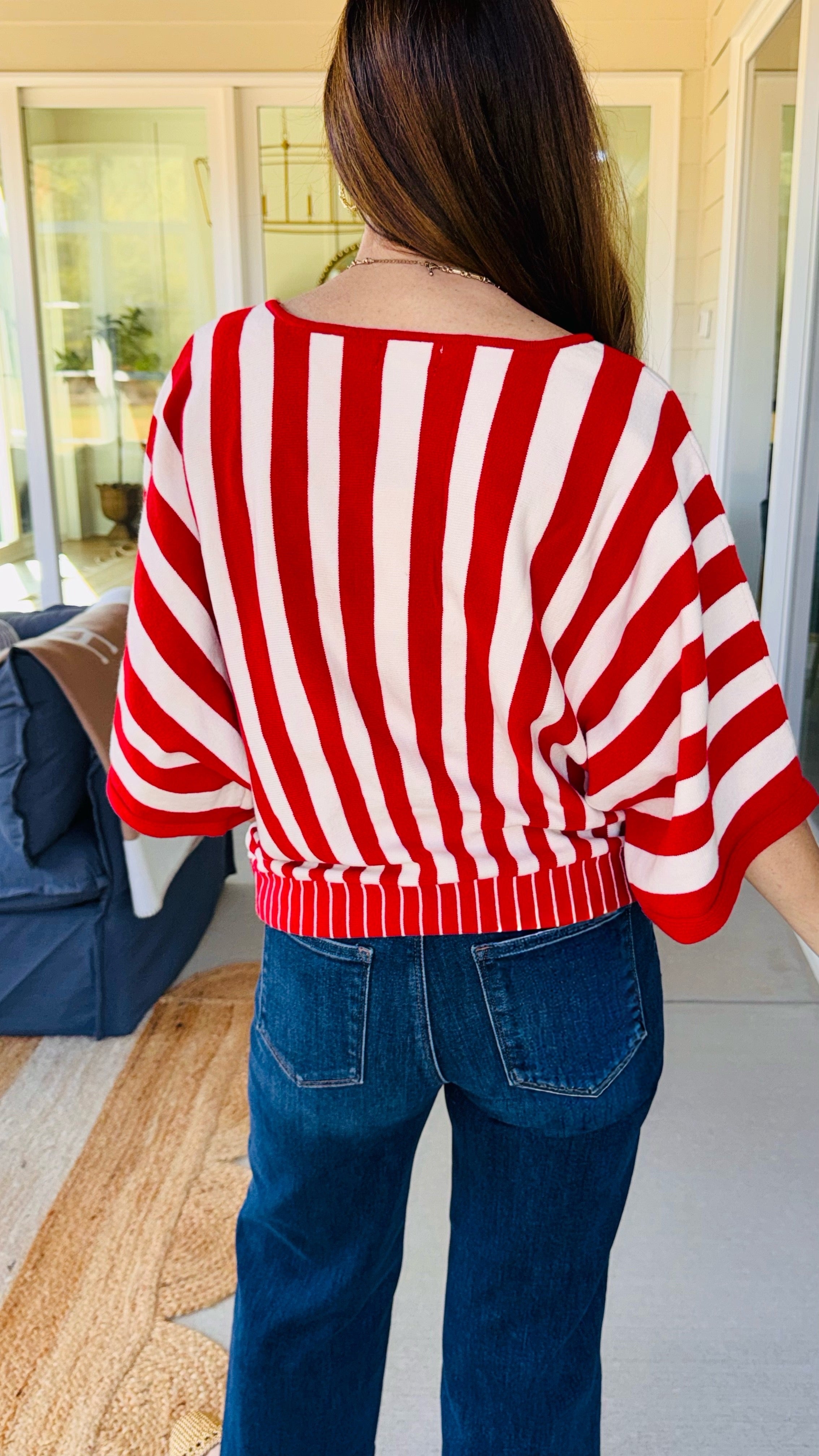 Merry Everything Striped Dolman Sweater
