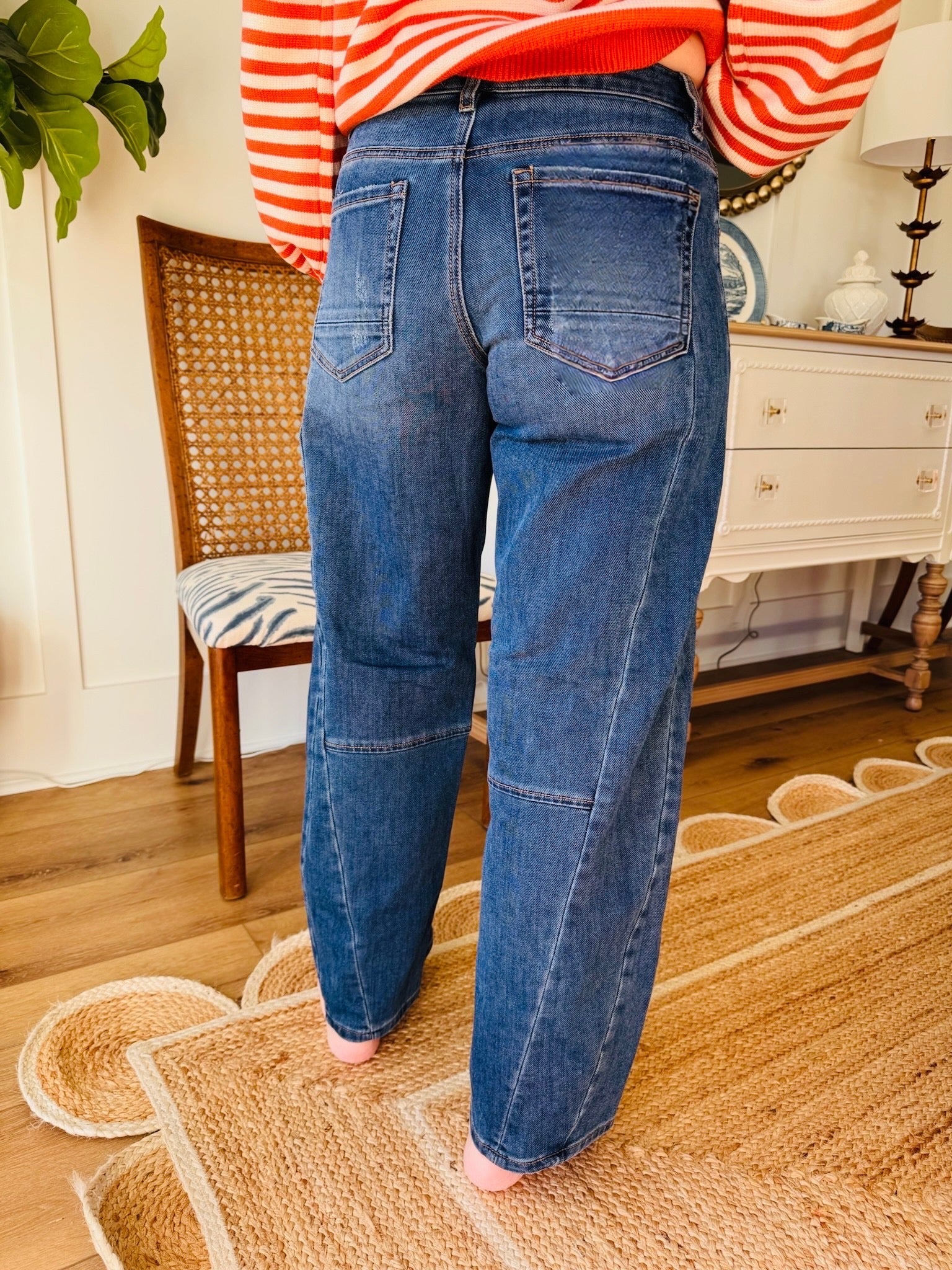 Risen Twisted Seam Barrel Jeans