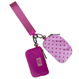 Lulu Mac Pink/Hot Pink Dots Double Pourch Wristlet