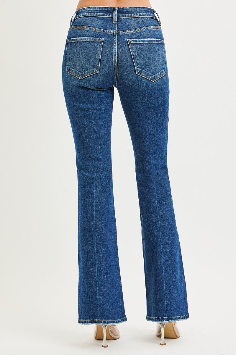 Risen Tummy Control 4 Way Stretch High Rise Flare Jeans