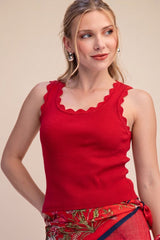 Scalloped Wave Tank Red