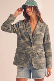 The Camo Scalloped Stitched Blazer