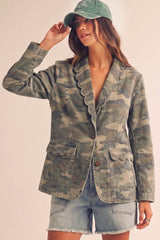 The Camo Scalloped Stitched Blazer