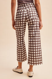 Comfort Stretch Brown Gingham Pants