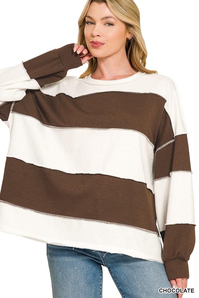 The Leland Brown Striped Top