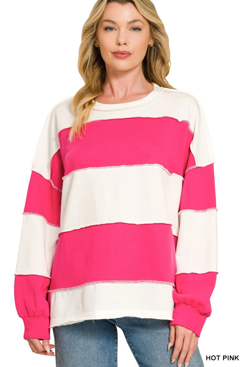 The Leland Striped Pink Top