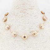 Gold Flat Beaded 16"-17" Necklace