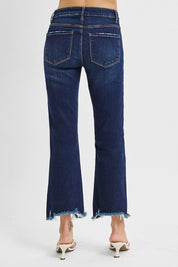 Risen Straight Leg Slim Cropped Jeans